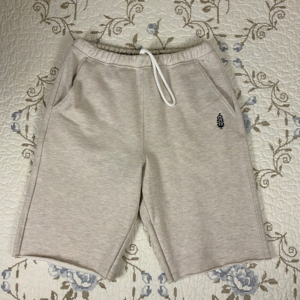 FP Movement Sweat Shorts Womens Small Beige Excellent Raw Hem Drawstring